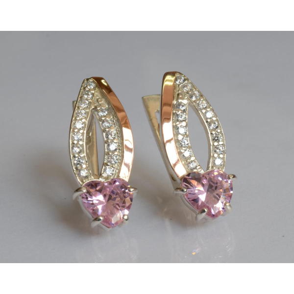 Срібні сережки з золотими пластинами (174с)