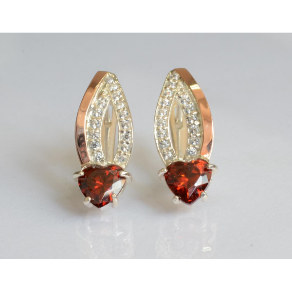 Срібні сережки з золотими пластинами (174с)