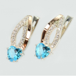 Серебряные серьги с золотыми пластинами