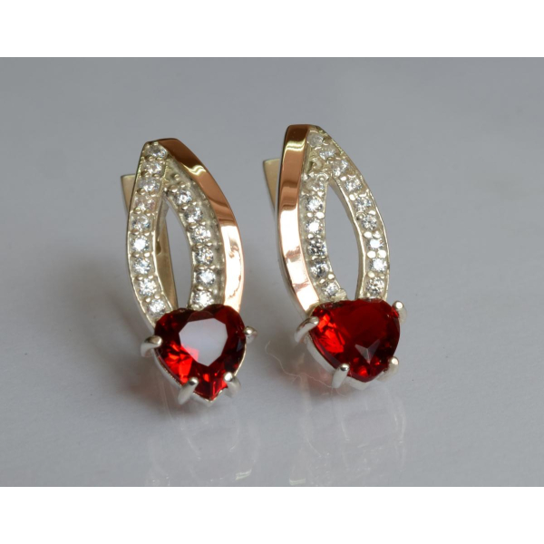 Срібні сережки з золотими пластинами (174с)