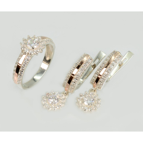 Серебряный набор с золотыми пластинами