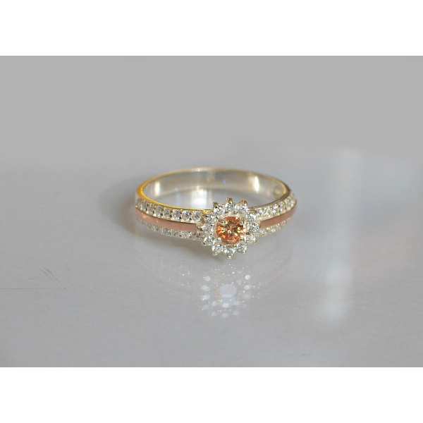 Серебряное кольцо с золотыми вставками (175к)