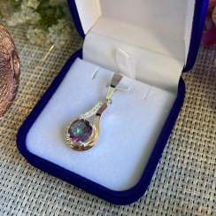 Серебряная подвеска с золотими вставками