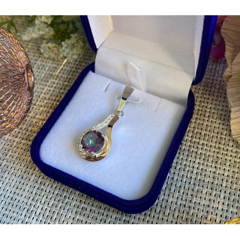 Срібна підвіска з пластинами золота