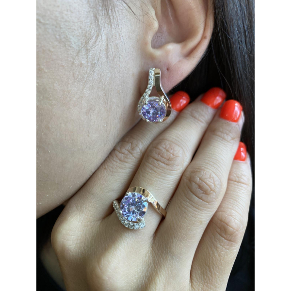 Серебряные серьги с золотыми пластинами (177с)