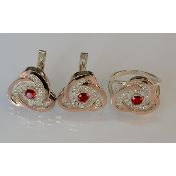 Срібний набір з золотими пластинами (178)