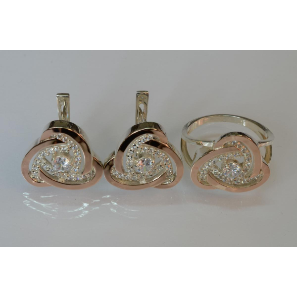 Срібний набір з золотими пластинами (178)