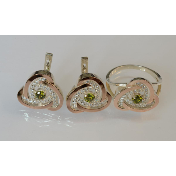 Срібний набір з золотими пластинами (178)