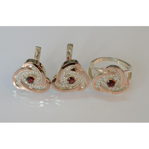 Срібний набір з золотими пластинами (178)