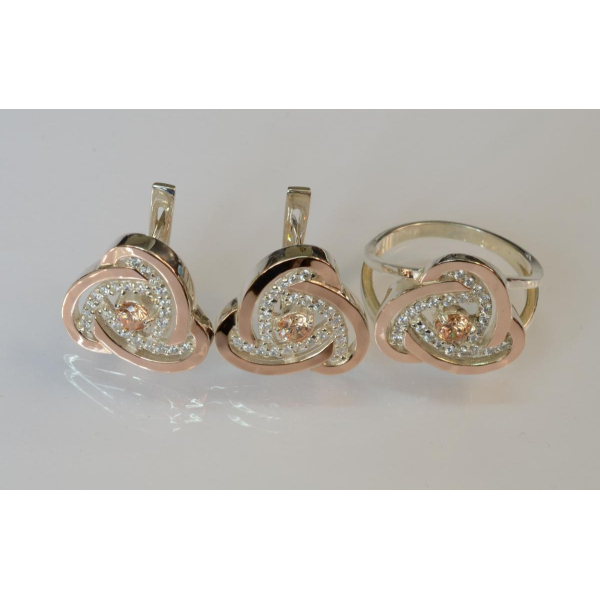 Срібний набір з золотими пластинами (178)