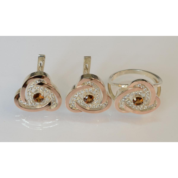 Срібний набір з золотими пластинами (178)