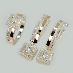 Серебряный набор с золотыми пластинами