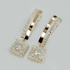 Серебряные серьги с золотыми пластинами