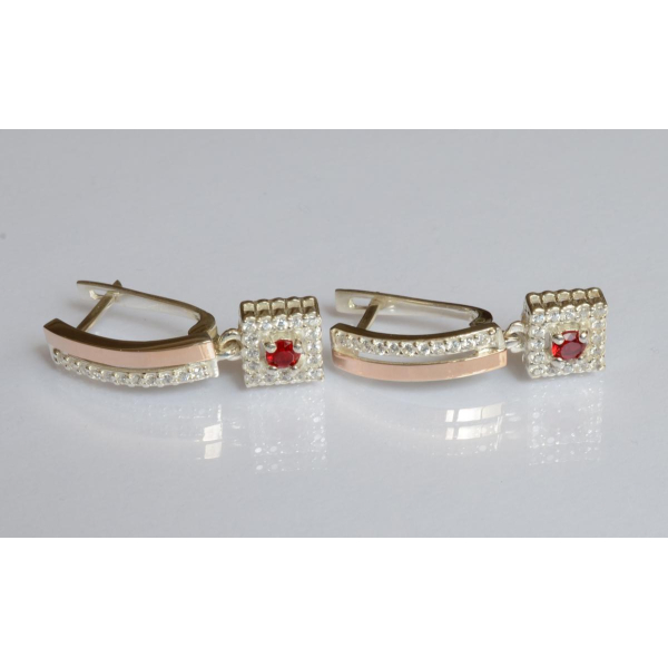 Серебряные серьги с золотыми пластинами (179с)