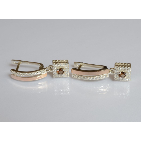 Серебряные серьги с золотыми пластинами (179с)