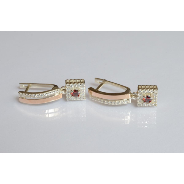 Серебряные серьги с золотыми пластинами (179с)