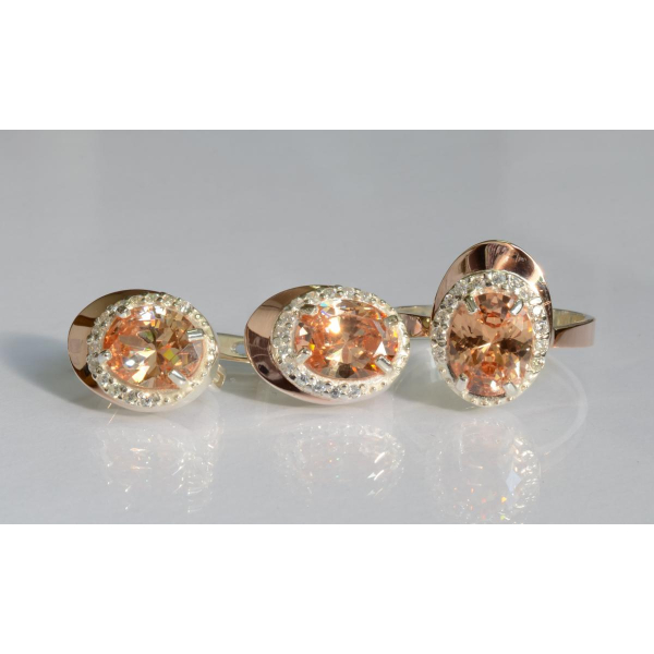 Серебряный набор с золотыми пластинами (180)