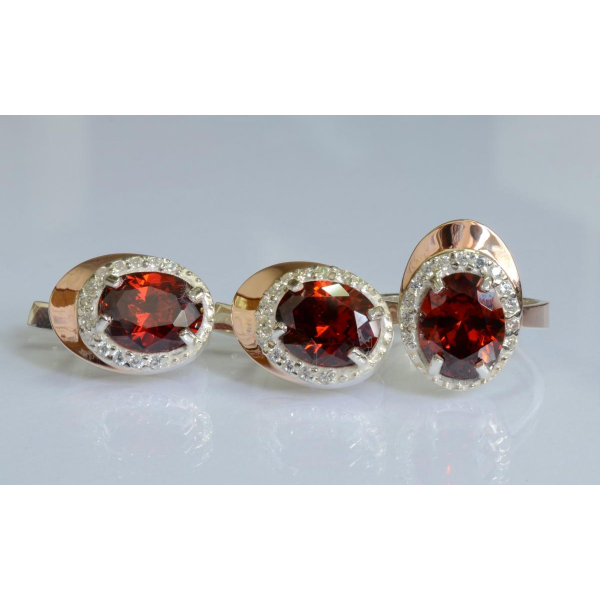 Серебряный набор с золотыми пластинами (180)