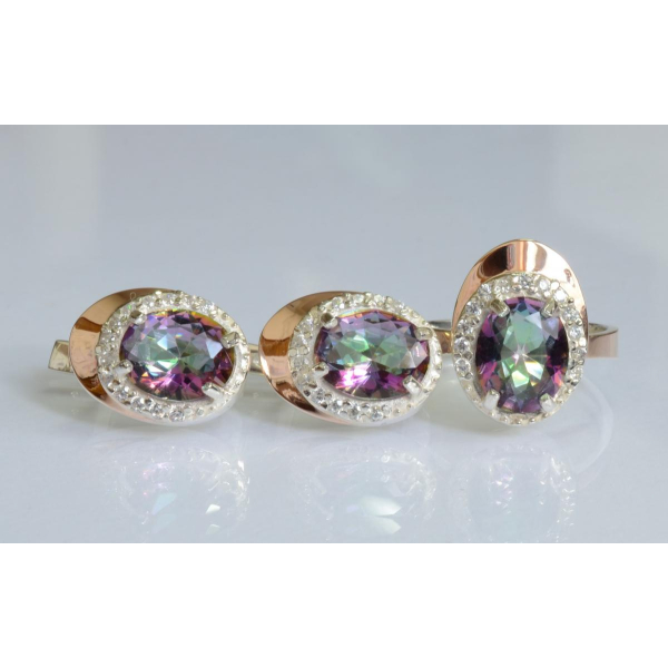 Серебряный набор с золотыми пластинами (180)