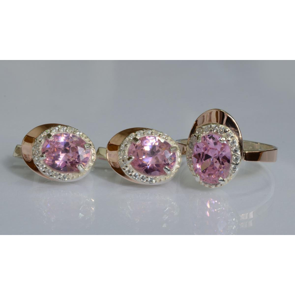 Серебряный набор с золотыми пластинами (180)