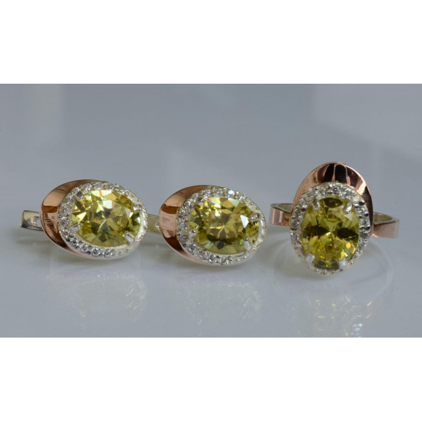 Серебряный набор с золотыми пластинами (180)