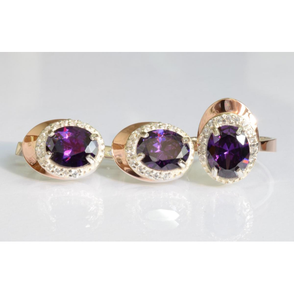 Серебряный набор с золотыми пластинами (180)