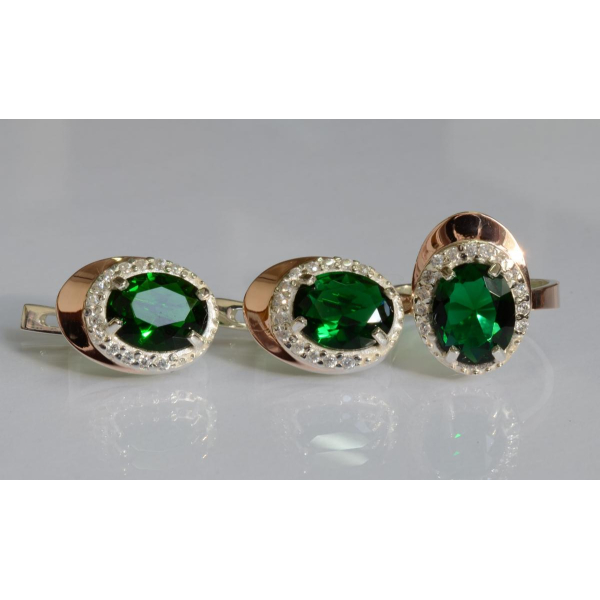 Серебряный набор с золотыми пластинами (180)