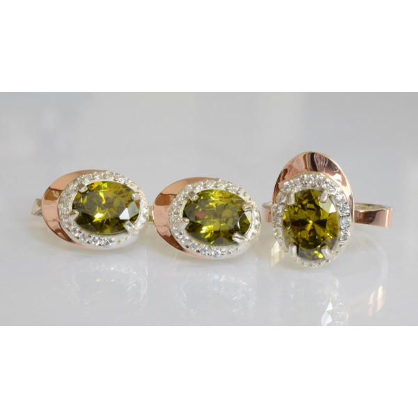 Серебряный набор с золотыми пластинами (180)