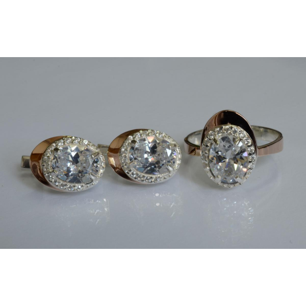 Серебряный набор с золотыми пластинами (180)