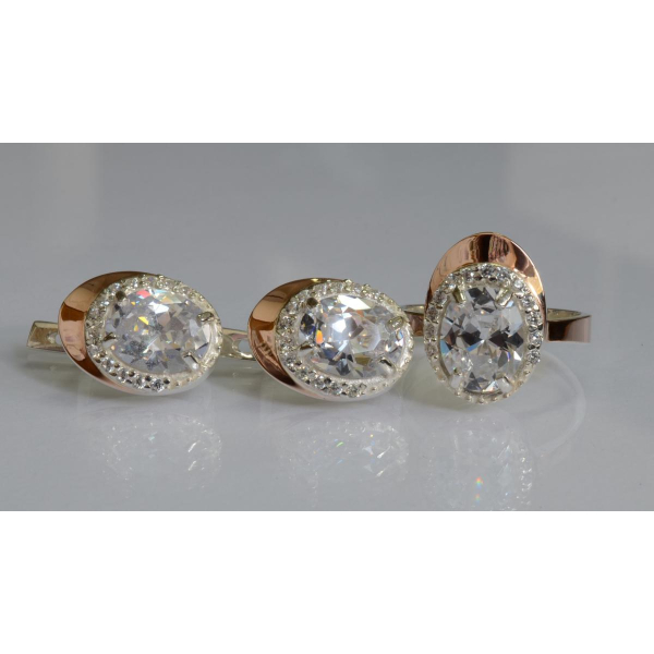 Серебряный набор с золотыми пластинами (180)