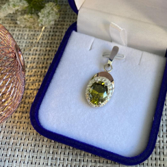 Серебряная подвеска с золотими вставками