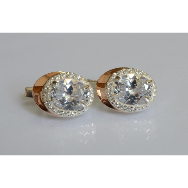 Серебряные серьги с золотыми пластинами (180с)