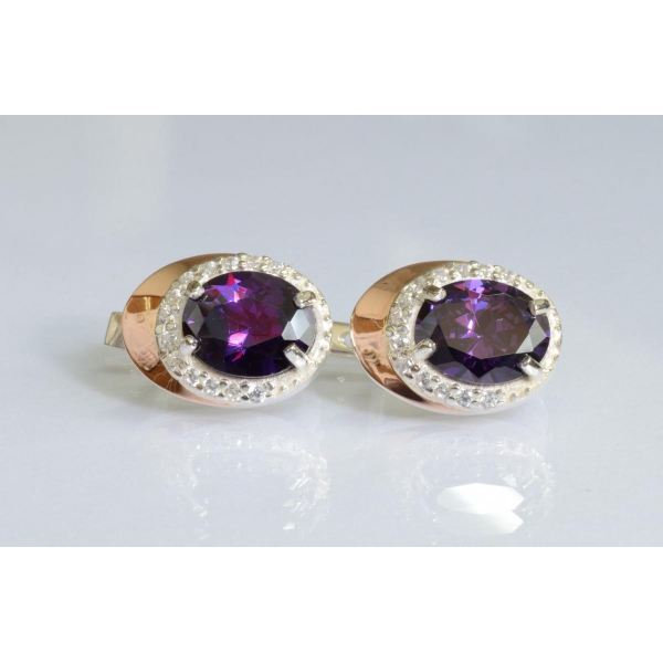 Серебряные серьги с золотыми пластинами (180с)