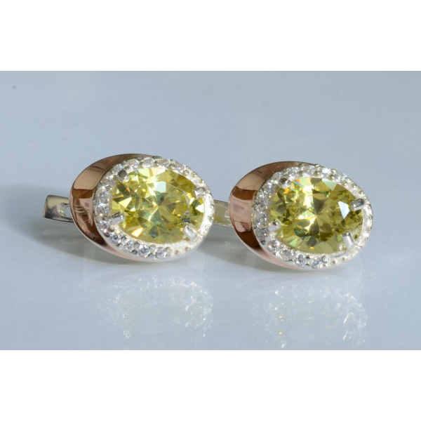 Серебряные серьги с золотыми пластинами (180с)