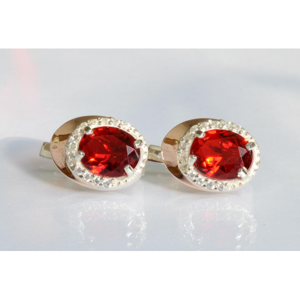 Серебряные серьги с золотыми пластинами (180с)