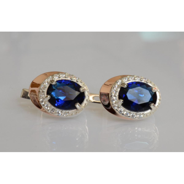 Серебряные серьги с золотыми пластинами (180с)