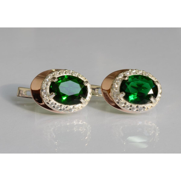 Серебряные серьги с золотыми пластинами (180с)