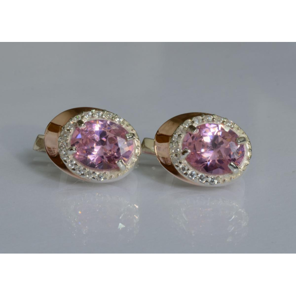 Серебряные серьги с золотыми пластинами (180с)