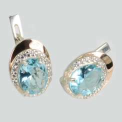 Серебряные серьги с золотыми пластинами