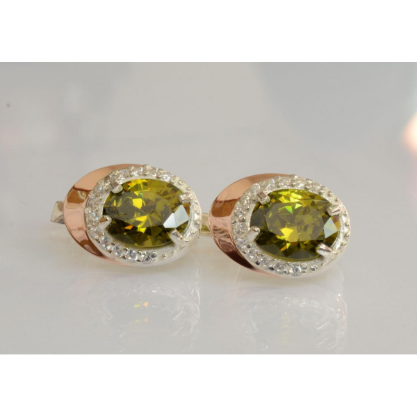 Серебряные серьги с золотыми пластинами (180с)