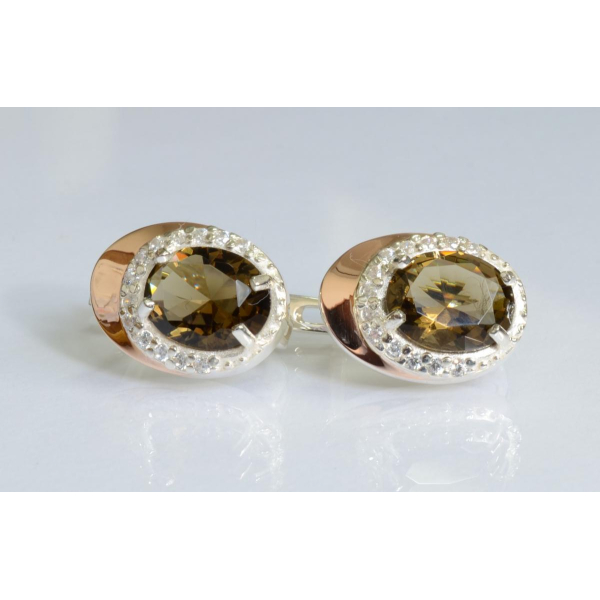 Серебряные серьги с золотыми пластинами (180с)