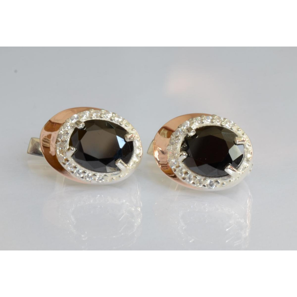 Серебряные серьги с золотыми пластинами (180с)