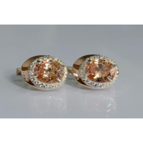 Серебряные серьги с золотыми пластинами (180с)