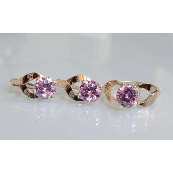 Серебряный набор с золотыми пластинами (181)