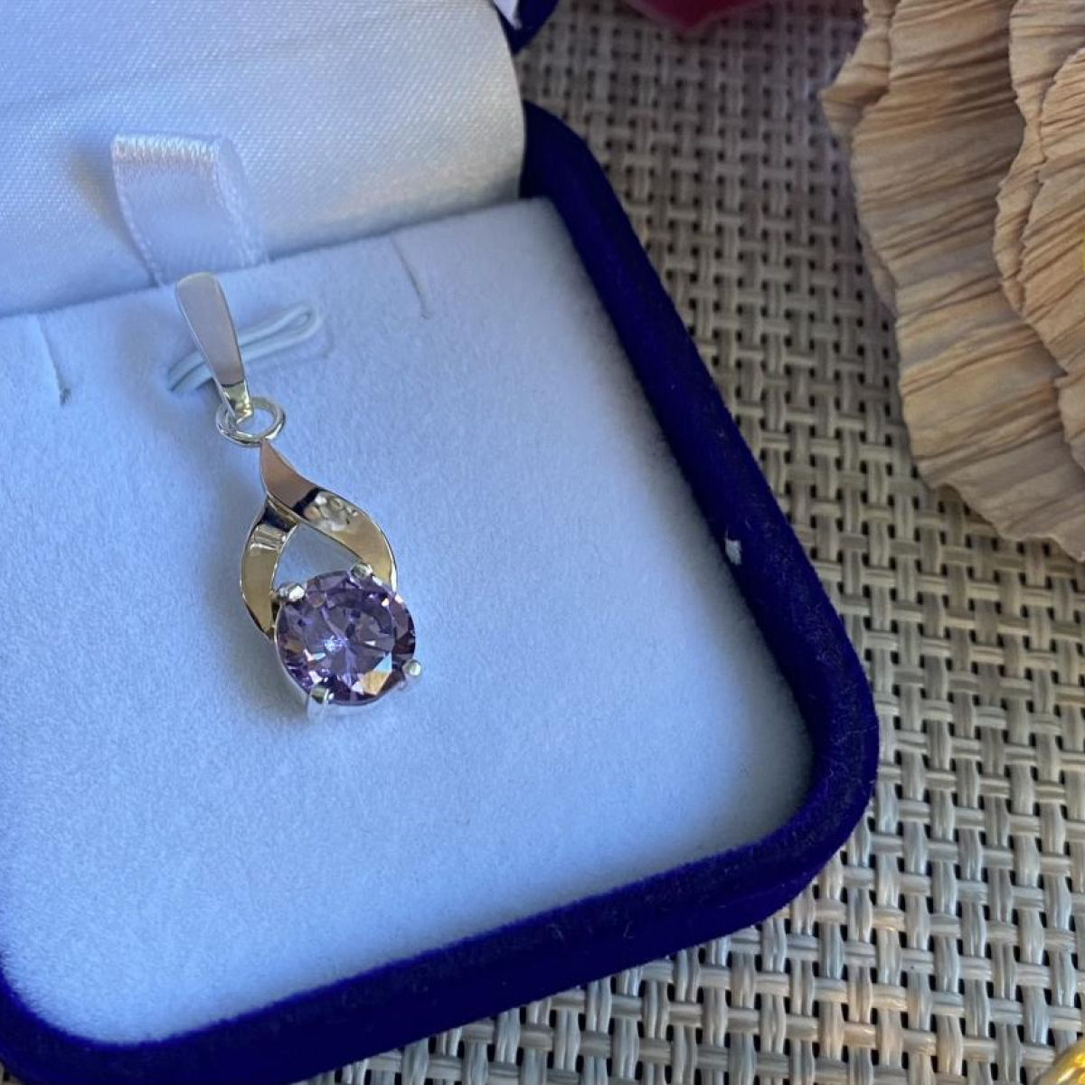 Серебряная подвеска с золотими вставками (181п)