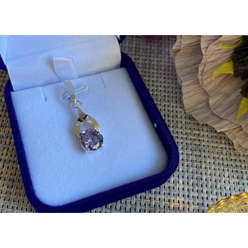 Серебряная подвеска с золотими вставками