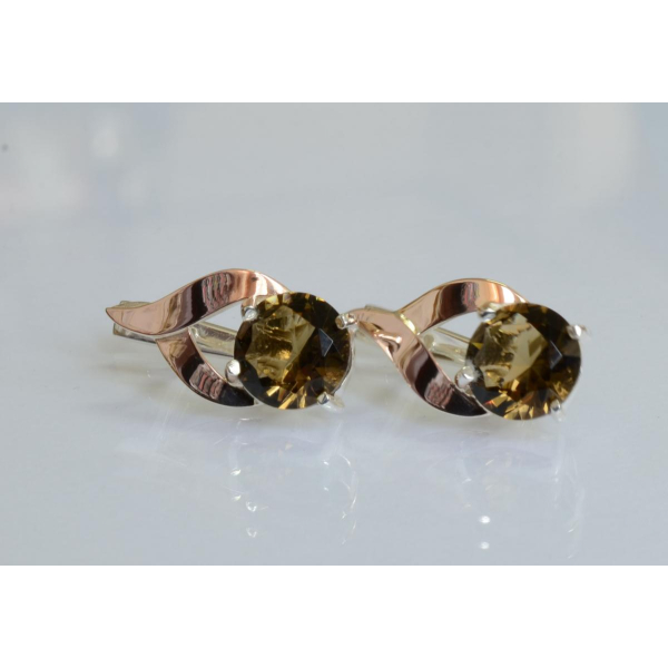 Серебряные серьги с золотыми пластинами (181с)