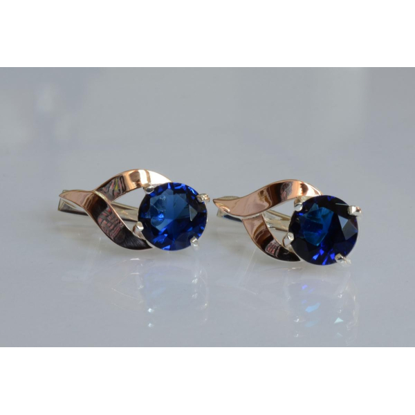 Серебряные серьги с золотыми пластинами (181с)