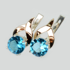 Серебряные серьги с золотыми пластинами