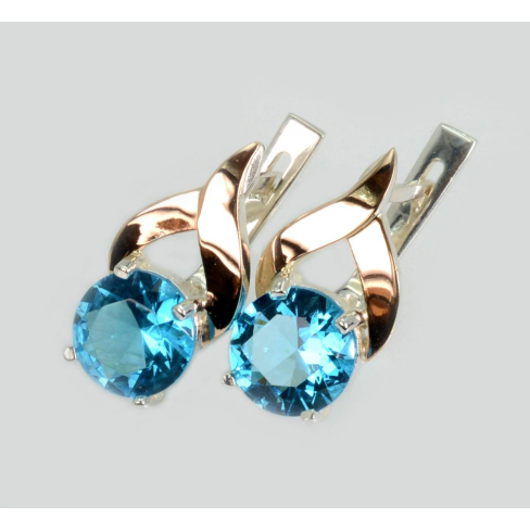 Серебряные серьги с золотыми пластинами